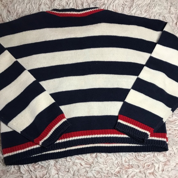 🇺🇸VTG 80s color block crop sweater - Picture 4 of 8